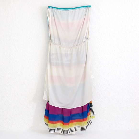 Colorful Strapless Midi Dress | Resort Vacation Sundress | Boho Summer Dress - Picture 4 of 8